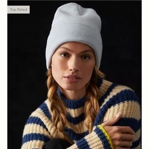 Anthropologie Fine Knit Beanie - pale blue